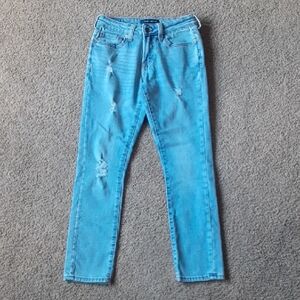 Aeropostale Light Blue Mens Skinny Jeans with Distressed Detailing